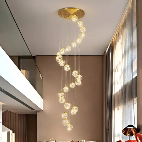 Corpuri de Iluminat - Candelabru Cristal LED KILKENNY Culmino, 144W, Lumina Neutra, Diametru 60cm, Auriu