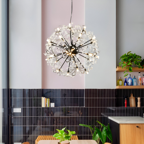 Candelabre Moderne - Candelabru Cristal PETERHOF Eleganza, 18x G4, Diametru 49cm, 18XG4, Negru