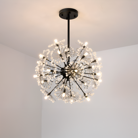 Candelabru Cristal PETERHOF Eleganza, 18x G4, Diametru 49cm, 18XG4, Negru [1]