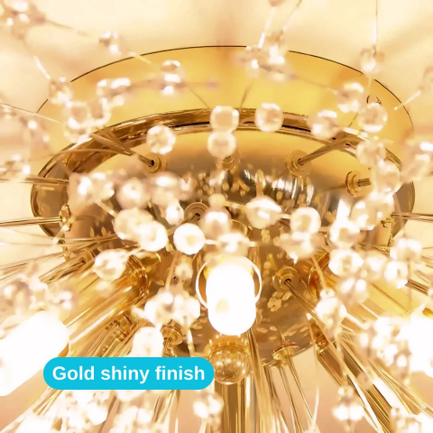 Candelabru Cristal RONDO Vivace, 5x G9, Diametru 40cm, Auriu Lucios [2]