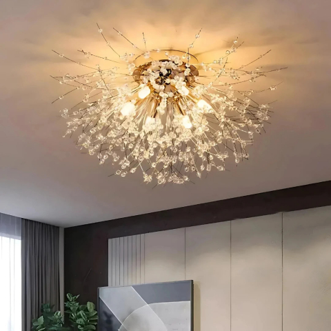 Corpuri de Iluminat - Candelabru Cristal RONDO Vivace, 5x G9, Diametru 40cm, Auriu Lucios