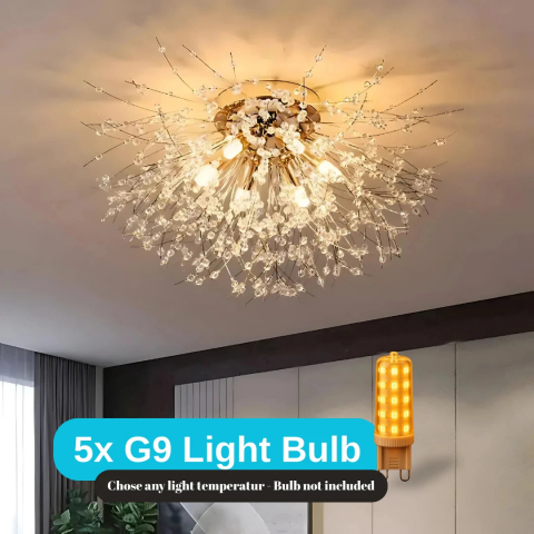 Candelabru Cristal RONDO Vivace, 5x G9, Diametru 40cm, Auriu Lucios [1]