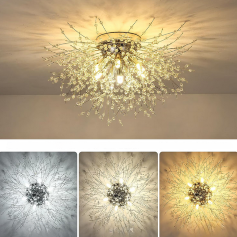 Candelabru Cristal RONDO Vivace, 6x G9, Diametru 49cm, Auriu Lucios [3]