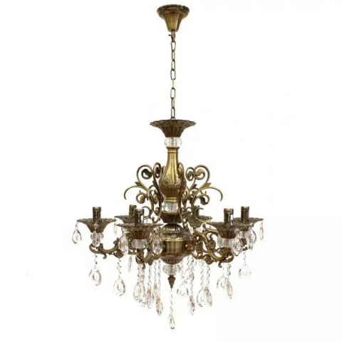 Candelabru Cristal SANSSOUCI Magno, 6xE14, Diametru 60cm, Alama Antichizata [3]