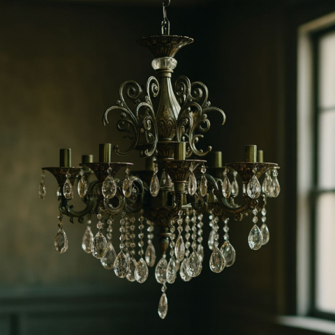 Candelabru Cristal SANSSOUCI Magno, 8xE14, Diametru 65cm, Alama Antichizata [2]