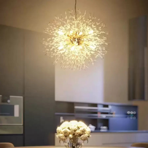 Candelabru Cristal Schonbrunn, 6x G9, Diametru 40cm, Auriu Lucios, Inaltime Reglabila [3]