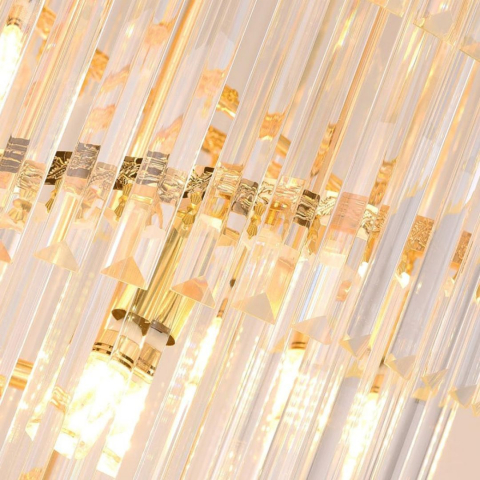 Candelabru Cristal VERSAILLES Ascendere 27xE14, Diametru 60cm, Auriu Lucios si Negru, Inaltime Reglabila [2]