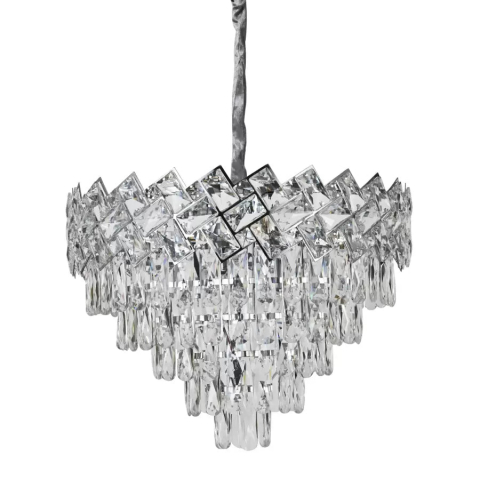 Candelabru Cristal WINDSOR Eleganza 5x E27, Diametru 49cm, Crom Lucios, Inaltime Reglabila [1]