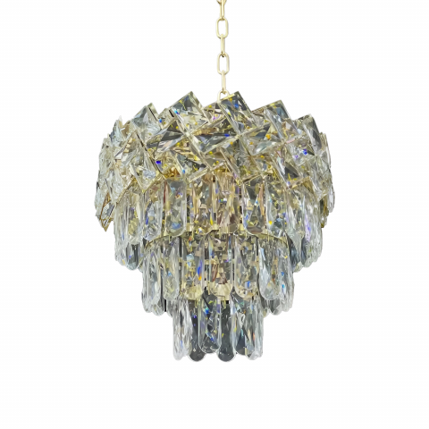 Candelabru Cristal WINDSOR Petito 3xE27, Diametru 30cm, Auriu Lucios, Inaltime Reglabila [3]