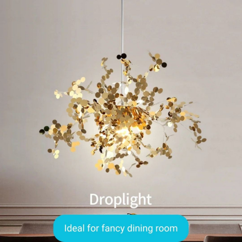 Candelabru Modern, CAPRICIO Allegro, 2xE14, Diametru 40cm, Auriu, Inaltime Reglabila [1]