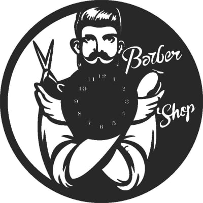 Ceasuri deco și personalizate - Ceas " Barber Shop "