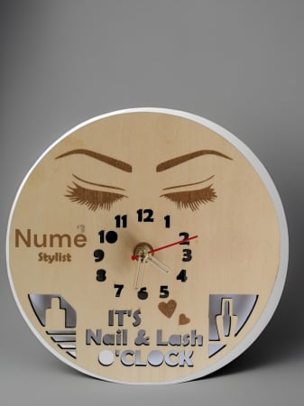 Ceasuri deco și personalizate - Ceas "Nails & Lash"
