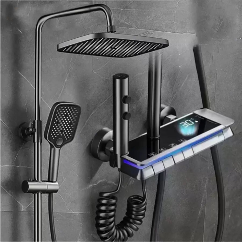 Baterii & Coloane de Duș - Coloana Dus Inox, Gri Inchis, OD3904