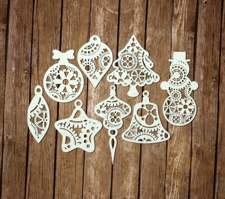 Articole Craciun - Globuri - 8 buc/set