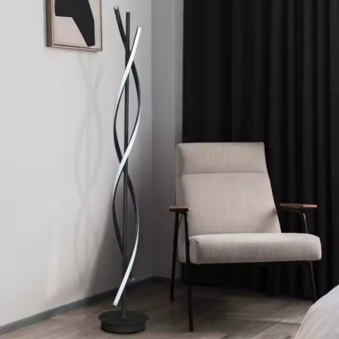 Lampadar LED Upsilon, 48W, 3000K/4000K/6000K, Metal si Acril, Negru [2]