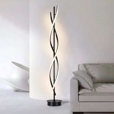 Lampadar LED Upsilon, 48W, 3000K/4000K/6000K, Metal si Acril, Negru [1]