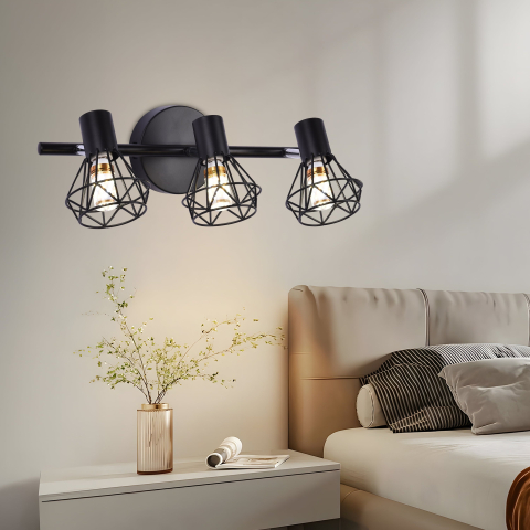 Lustra Gracie Diamant 3XE14, Design Modern, Metal Negru, Interior [2]