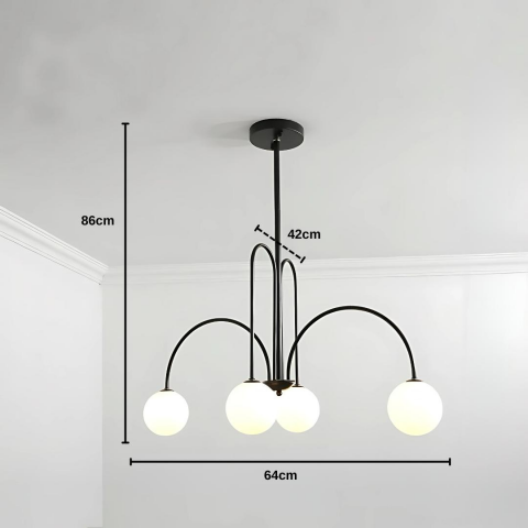 Lustra cu Abajur, Torino, 4xE14, Negru, Metal [1]