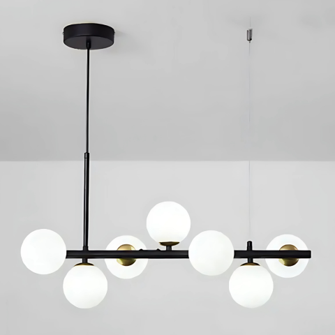 Lustra cu bec moderna LOFT Pavilion, 7x G9, Alb Negru, Metal, Inaltime Reglabila [2]