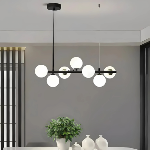 Lustra cu bec moderna LOFT Pavilion, 7x G9, Alb Negru, Metal, Inaltime Reglabila [3]