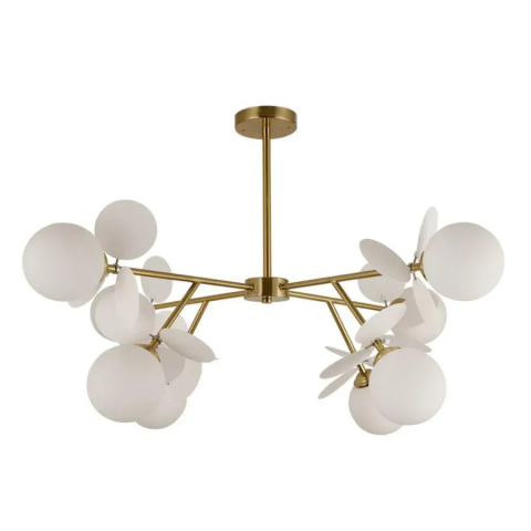 Lustre Clasice - Lustra Lambda 8x G9 Alb Auriu