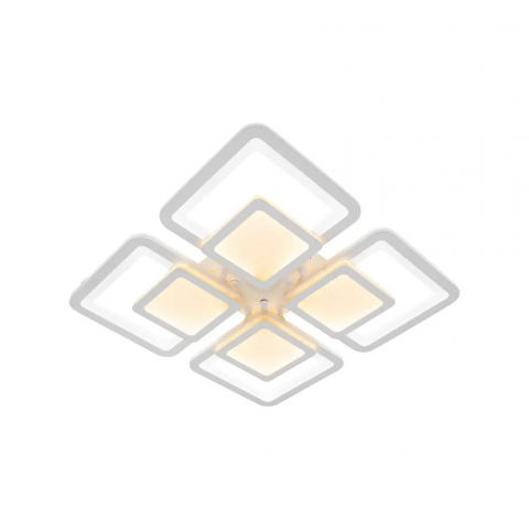 Lustră LED 140W, 4 Pătrate, Alb – Dimabilă, Telecomandă - Design modern [4]