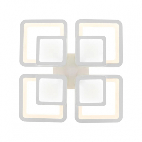 Lustră LED 140W, 4 Pătrate, Alb – Dimabilă, Telecomandă - Design modern [6]