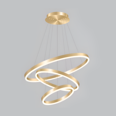 Lustra LED 152W - Dimabila, Telecomanda, Design Premium Auriu, Lumina Rece/Calda/Neutra, Inaltime Reglabila – Alessandro [6]
