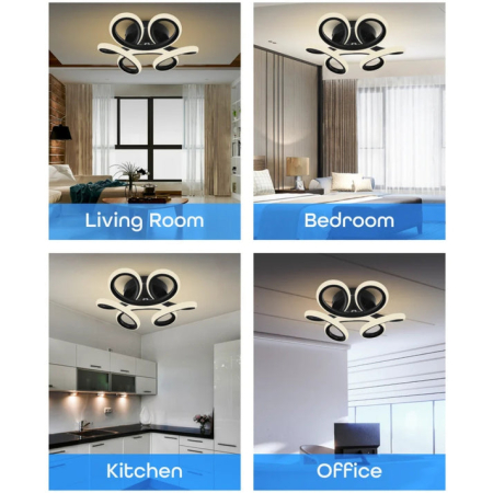 Lustra LED 15W, negru mat, lumina rece/calda/neutra, design spiral, moderna [7]