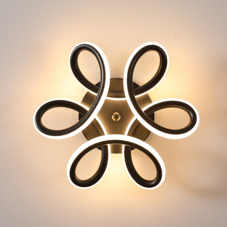 Lustra LED 15W, negru mat, lumina rece/calda/neutra, design spiral, moderna [9]