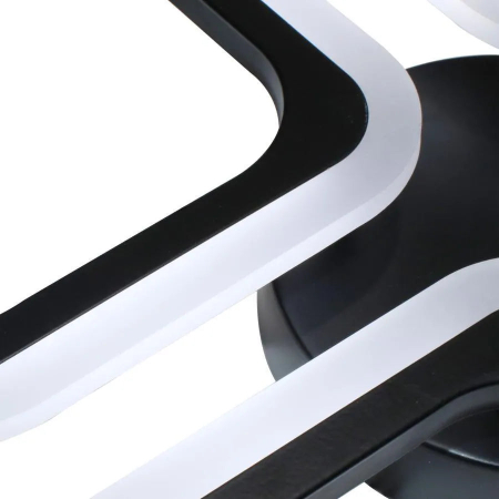 Lustra LED 40W cu 3 patrate, lumina rece calda neutra, design modern negru pentru interior [4]