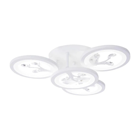 Lustra LED 49W cu Telecomanda si Cristale, Lumina Rece-Calda-Neutra, Alb [5]