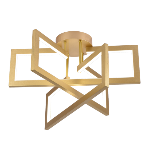 Lustra LED 71W cu telecomanda, 3 elemente, dimabila, finisaj auriu , moderna [5]