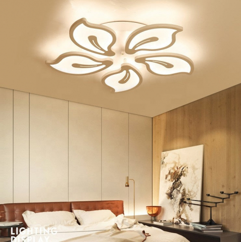 Lustră LED 73W, 5 Petale, Alb – Dimabilă, Telecomandă - Design Modern [6]