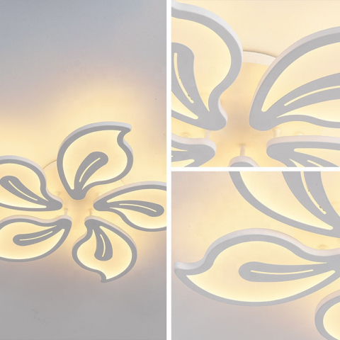 Lustră LED 73W, 5 Petale, Alb – Dimabilă, Telecomandă - Design Modern [4]