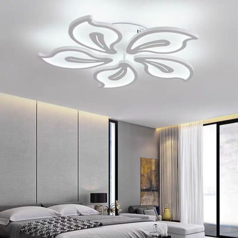 Lustră LED 73W, 5 Petale, Alb – Dimabilă, Telecomandă - Design Modern [5]