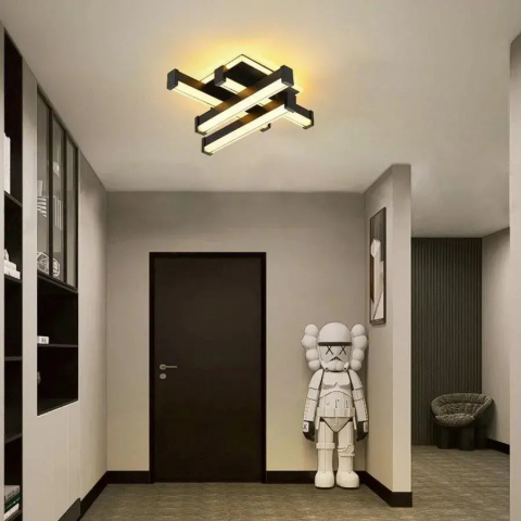 Lustre LED - Lustra LED CADE 54W, 4 Elemente, Liniara, lumina Rece/Calda/Neutra, Negru