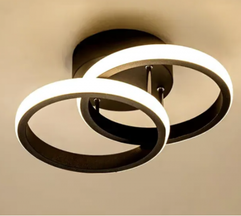 Lustra LED Circula 24-36W – 2 brate, finisaj negru, design modern - VERTEX [4]