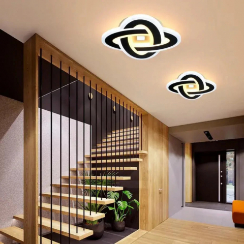 Lustre LED - Lustra LED CRINELLA 53W, Diametru 23cm, lumina Rece/Calda/Neutra, Negru