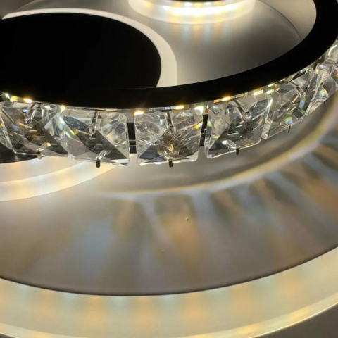 Lustra / Plafoniera LED cu cristal, 30W, lumina Rece/Calda/Neutra, Negru, 2400 LM [1]