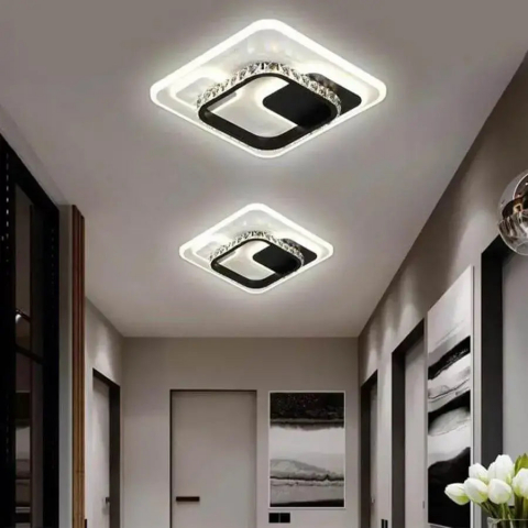 Lustră cristal LED - 40W, lumină rece/caldă/neutră, Negru & Alb– Alessandro [0]