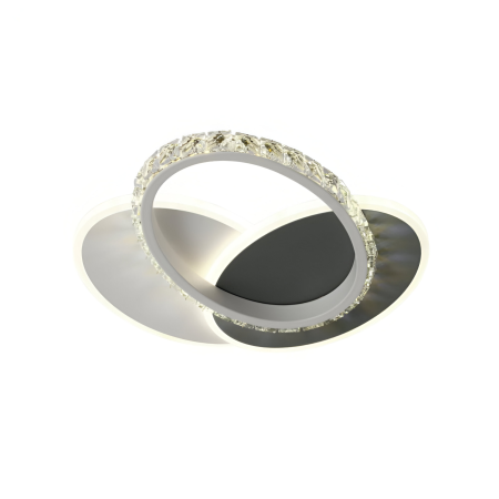 Lustre LED & Cristale - Lustra LED cu cristal PRISMIQ 28W, 3 Ovale, lumina Rece/Calda/Neutra, Negru