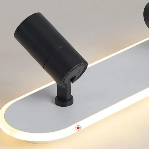 Lustră LED 49W cu proiector reglabil, lumină caldă/rece/neutră, Acril & Metal, Negru – Alessandro [2]