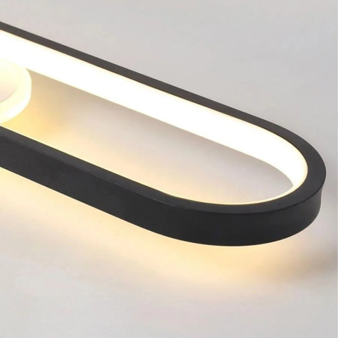 Lustră LED 49W cu proiector reglabil, lumină caldă/rece/neutră, Acril & Metal, Negru – Alessandro [1]