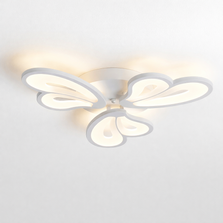 Corpuri Iluminat - Lustra LED cu Telecomanda 43W — Design Floral 3 Petale, Dimabila | Alessandro | MEC Design