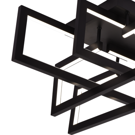 Lustra LED cu telecomanda 98W, 4 Elemente, lumina Rece/Calda/Neutra, Dimabila, Negru [1]