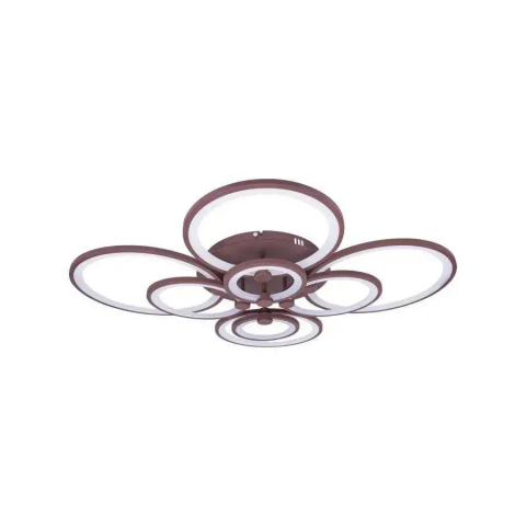 Lustră LED 200W cu 8 cercuri, maro, dimabilă, lumini cald/neutru/rece, telecomandă inclusă [2]