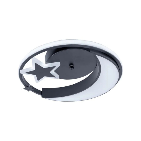 Lustra LED moderna cu telecomanda, design Luna si Stea, 44W, lumina reglabila rece-calda-neutra, negru [2]