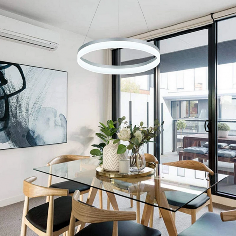 Lustra LED cu telecomanda ANINA 33W, lumina Rece/Calda/Neutra, Dimabila, Alb, Inaltime Reglabila [1]