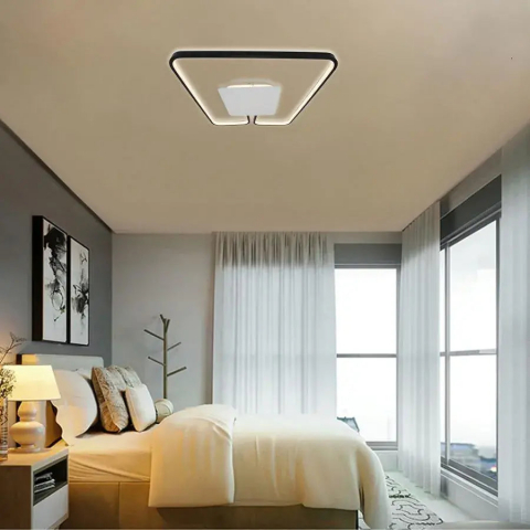 Lustre LED Aplicate - Lustra LED cu telecomanda ANKA 106W, lumina Calda/Neutra, Dimabila, Negru